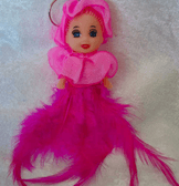 silikon fuşya tüğlü bebek lüks anahtarlık çanta aksesuar