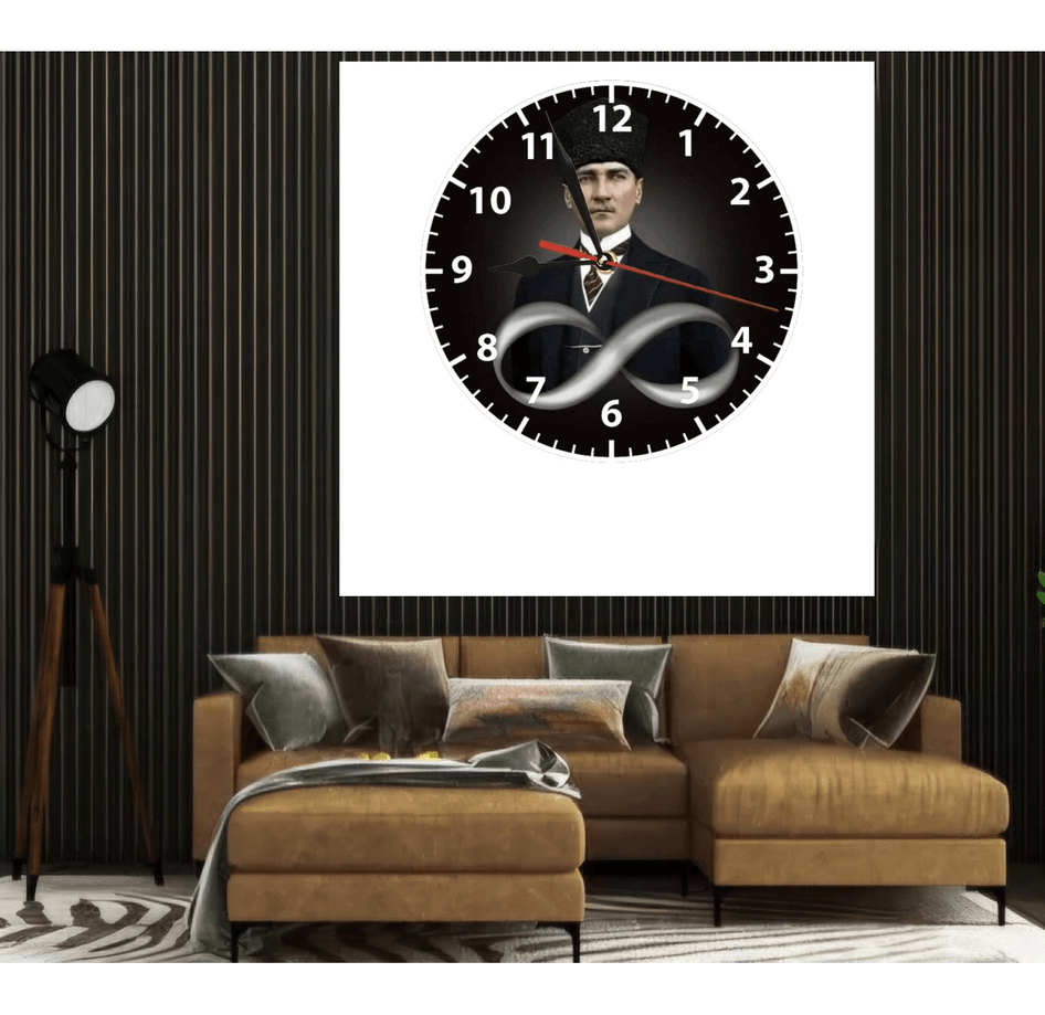 Mustafa kemal ATATÜRK baskı metal duvar saati hediyelik ev dekorasyon