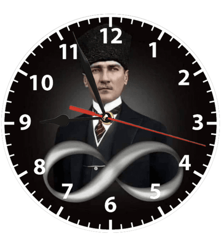 Mustafa kemal ATATÜRK baskı metal duvar saati hediyelik ev dekorasyon