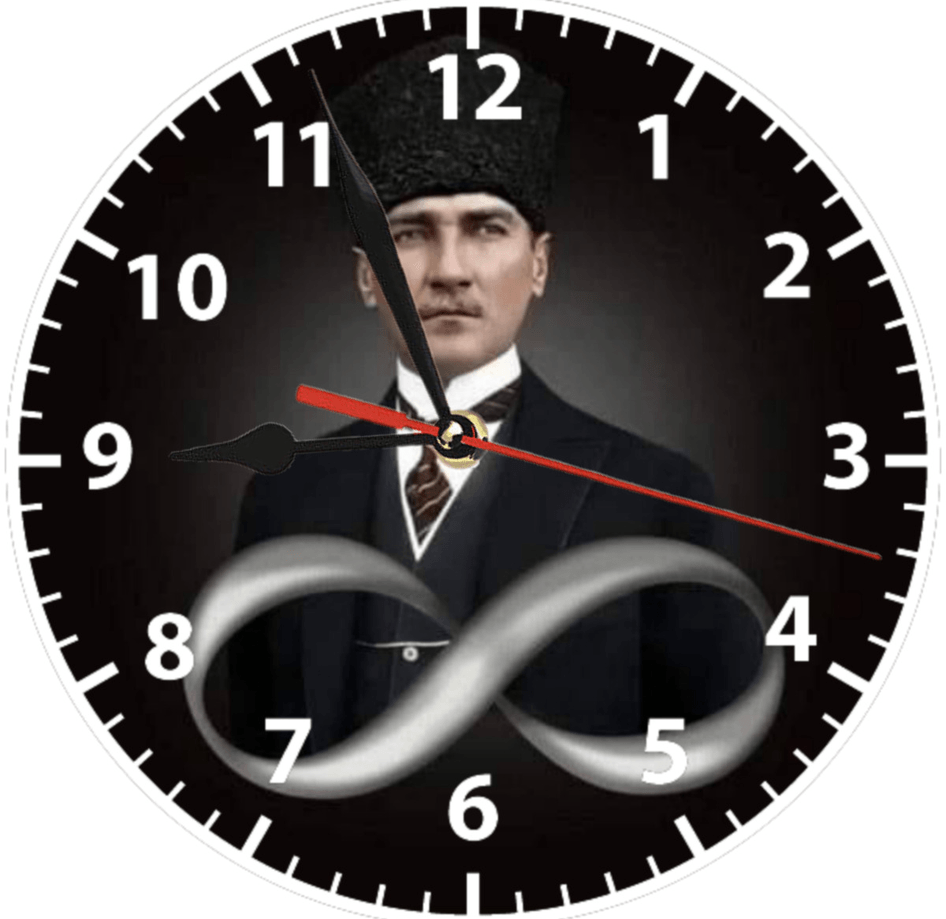 Mustafa kemal ATATÜRK baskı metal duvar saati hediyelik ev dekorasyon