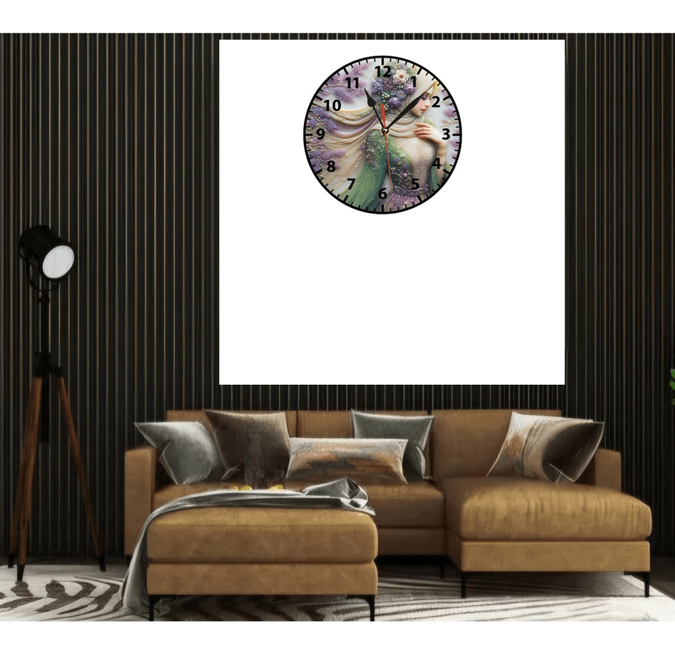 Tesettür baskı metal duvar saati hediyelik ev dekorasyon