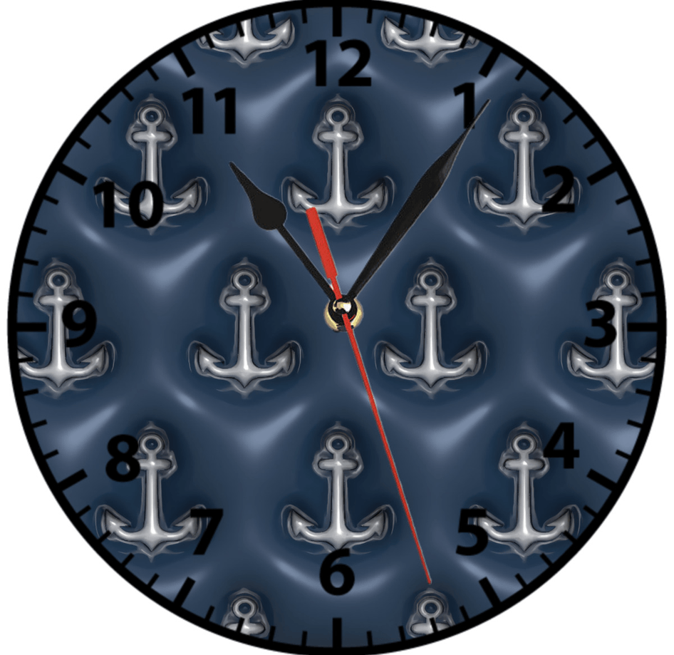 Denizci çapa baskı metal duvar saati hediyelik ev dekorasyon