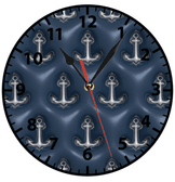 Denizci çapa baskı metal duvar saati hediyelik ev dekorasyon