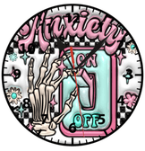 ANXIETY baskı metal duvar saati hediyelik ev dekorasyon