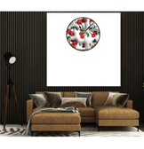 Kırmızı kirazlar baskı metal duvar saati hediyelik ev dekorasyon