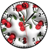 Kırmızı kirazlar baskı metal duvar saati hediyelik ev dekorasyon