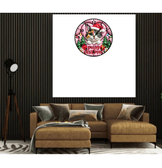 Sevimli kedi yılbaşı noel christmas baskı metal duvar saati hediyelik ev dekorasyon