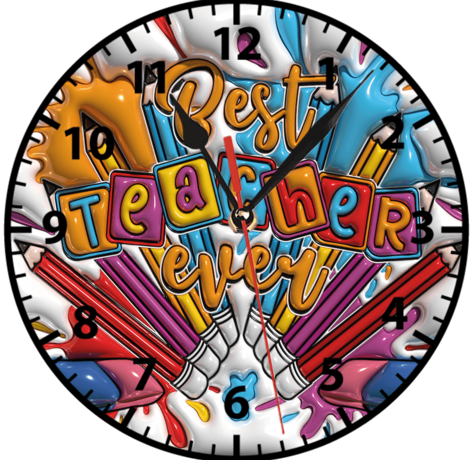 Teacher öğretmen öğretmenler günü baskı metal duvar saati hediyelik ev dekorasyon