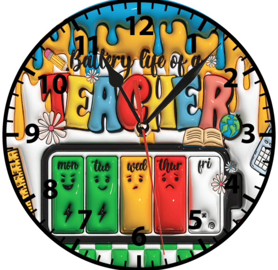 Teacher öğretmen öğretmenler günü baskı metal duvar saati hediyelik ev dekorasyon