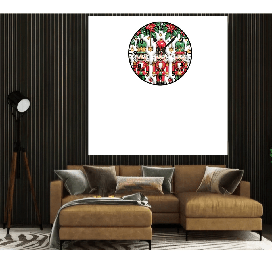 Kurşun asker noel yılbaşı christmas baskı metal duvar saati hediyelik ev dekorasyon