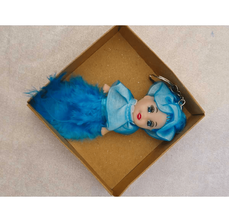 silikon mavi tüğlü bebek lüks anahtarlık çanta aksesuar