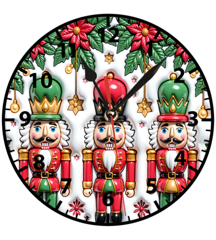 Kurşun asker noel yılbaşı christmas baskı metal duvar saati hediyelik ev dekorasyon