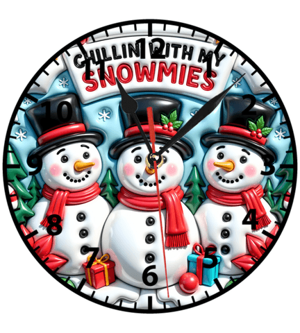 Kardan adam yılbaşı noel christmas baskı metal duvar saati hediyelik ev dekorasyon