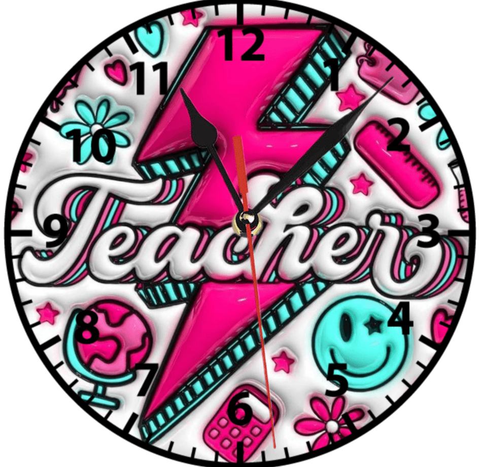 Teacher öğretmen baskı metal duvar saati hediyelik ev dekorasyon