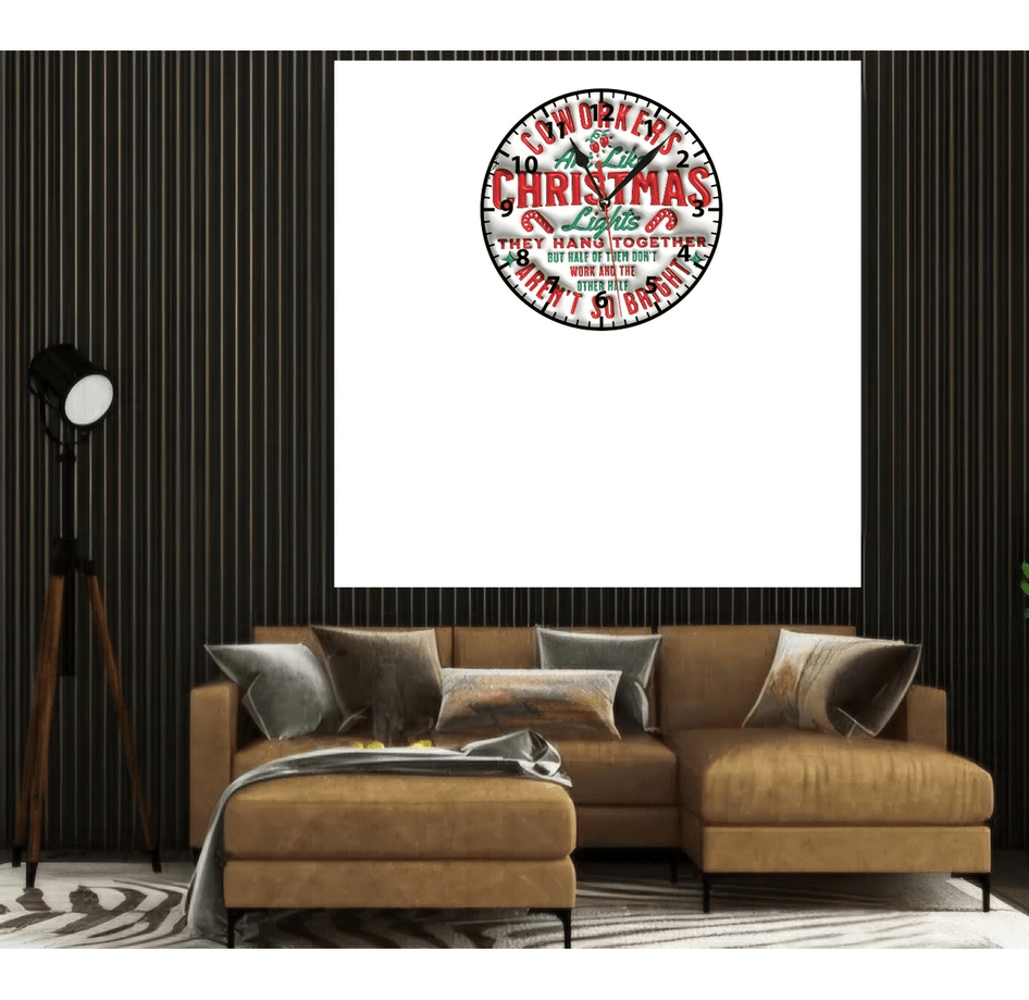 Christmas noel yılbaşı baskı metal duvar saati hediyelik ev dekorasyon