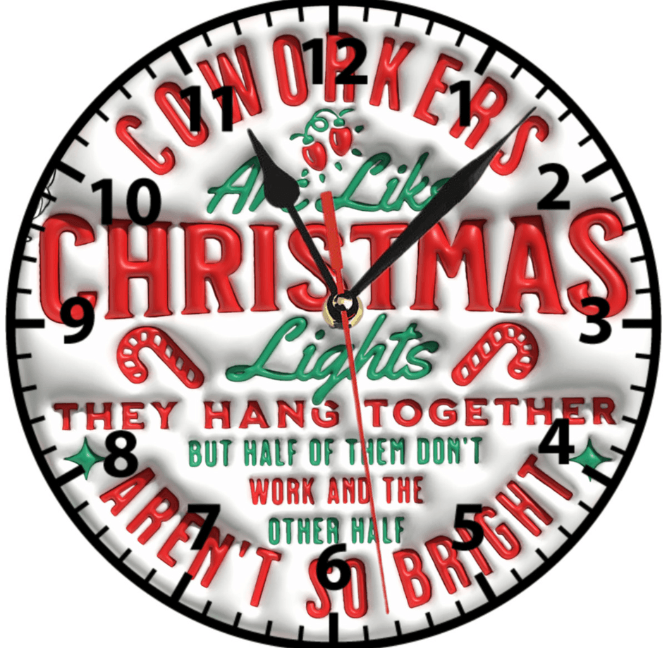 Christmas noel yılbaşı baskı metal duvar saati hediyelik ev dekorasyon