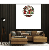 Noel baba christmas yılbaşı baskı metal duvar saati hediyelik ev dekorasyon