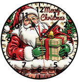 Noel baba christmas yılbaşı baskı metal duvar saati hediyelik ev dekorasyon