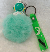 Sevimli ponpon yeşil astronot anahtarlık çanta aksesuarı