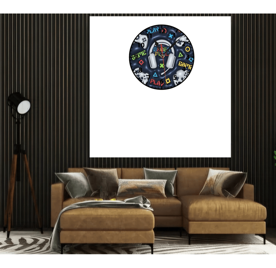 Gamer oyunculara özel baskı metal duvar saati hediyelik ev dekorasyon