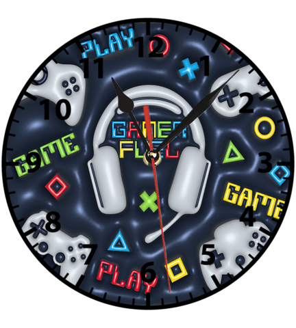 Gamer oyunculara özel baskı metal duvar saati hediyelik ev dekorasyon