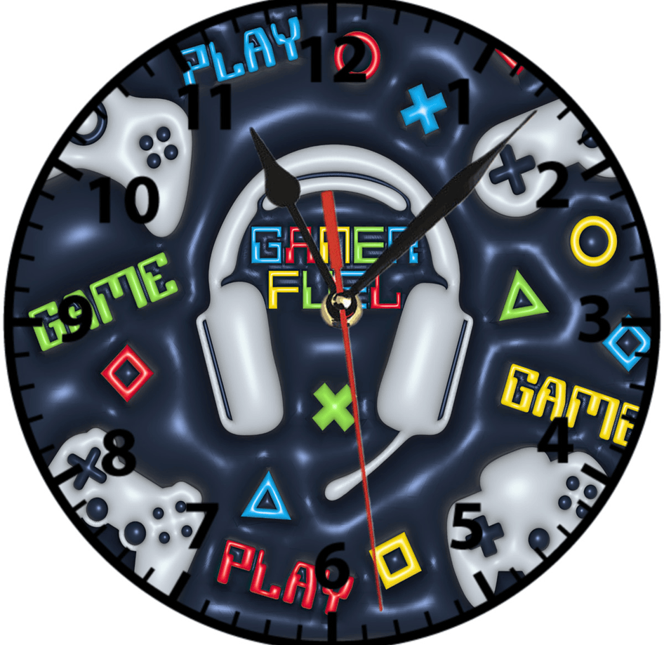 Gamer oyunculara özel baskı metal duvar saati hediyelik ev dekorasyon