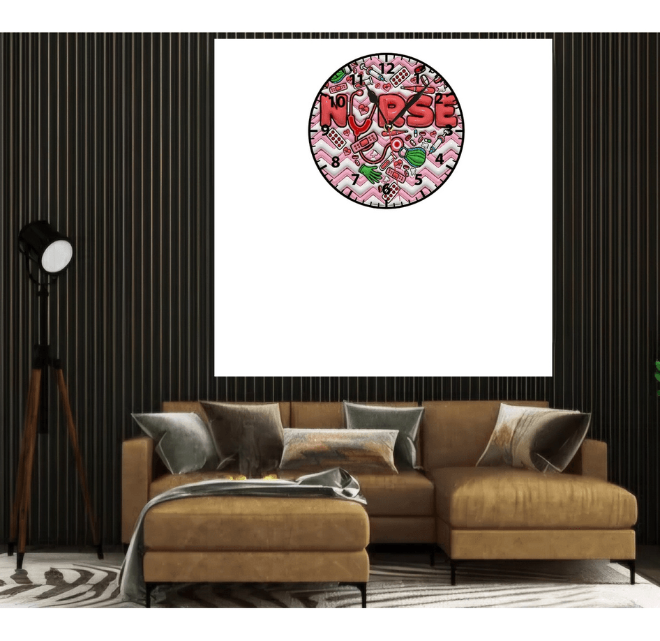 Nurse hemşire baskı metal duvar saati hediyelik ev dekorasyon