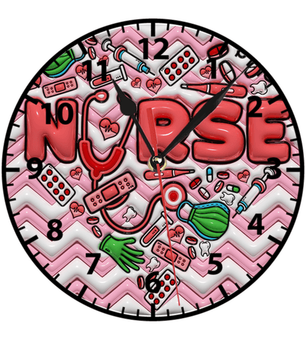 Nurse hemşire baskı metal duvar saati hediyelik ev dekorasyon