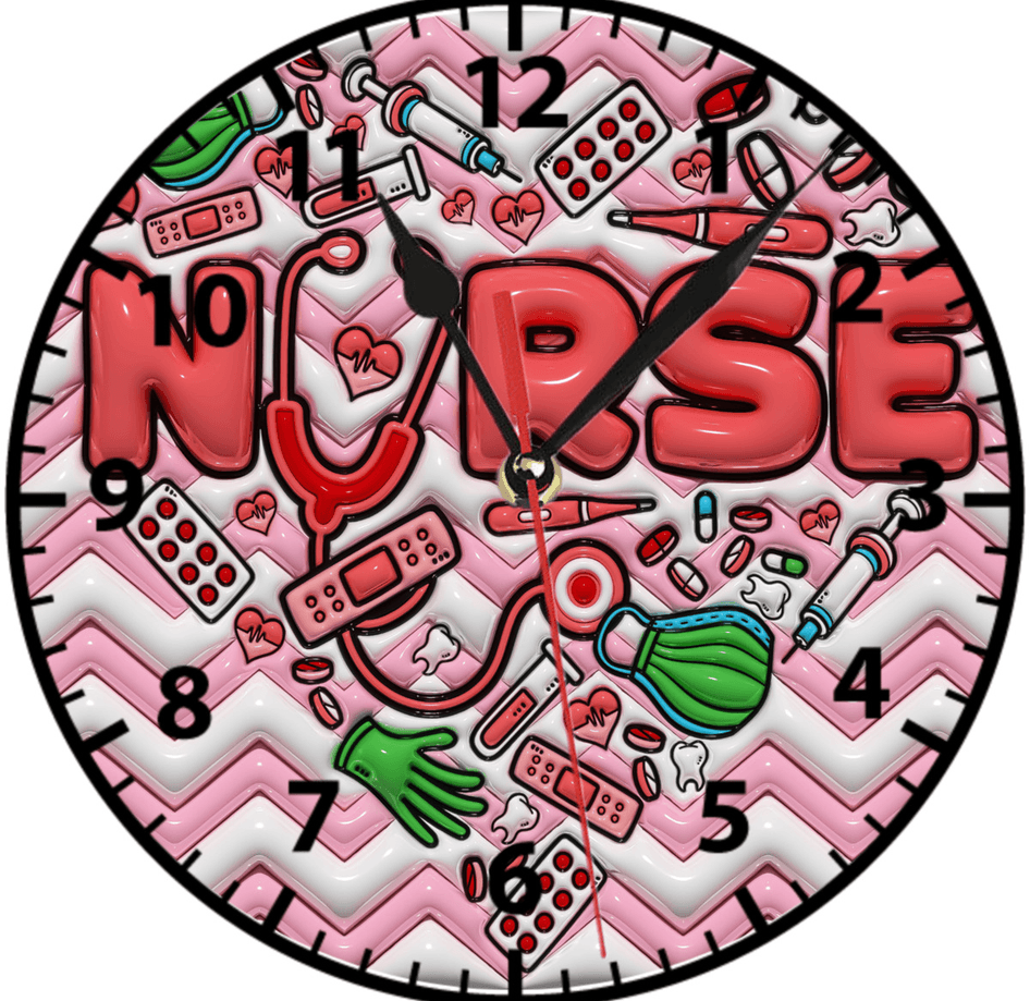 Nurse hemşire baskı metal duvar saati hediyelik ev dekorasyon