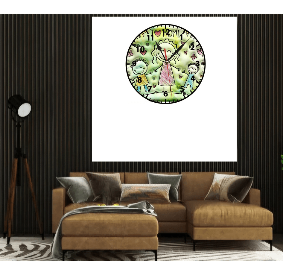 Anneler günü baskı metal duvar saati hediyelik ev dekorasyon