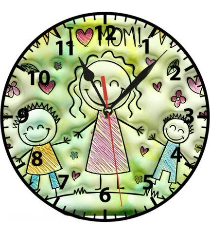 Anneler günü baskı metal duvar saati hediyelik ev dekorasyon