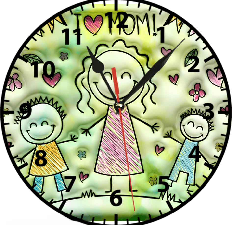 Anneler günü baskı metal duvar saati hediyelik ev dekorasyon