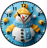 Kardan adam yılbaşı baskı metal duvar saati hediyelik ev dekorasyon