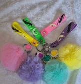 Sevimli ponpon pembe astronot anahtarlık çanta aksesuarı