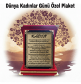 Dünya kadınlar günü özel plaket, kadınlar günü en anlamlı, en güzel hediye orta boy