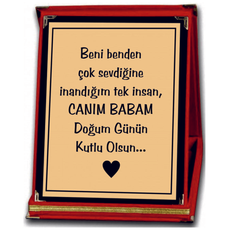 Orta Boy Babalar İçin Doğum Günü Plaketi